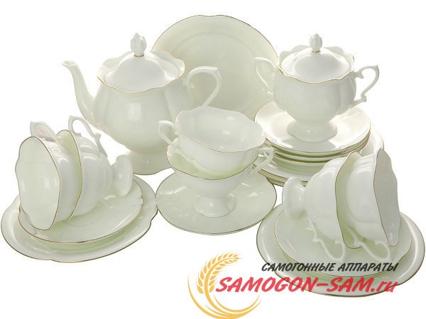 Сервиз чайный ЛФЗ Наташа Золотая лента 6/20 фото 1 — Samogon-sam.ru